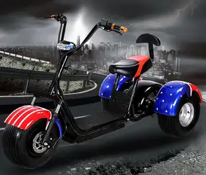 Şehir coco elektrikli scooter üç büyük tekerlek yağ lastik scooter halley 1500 w 2000 w