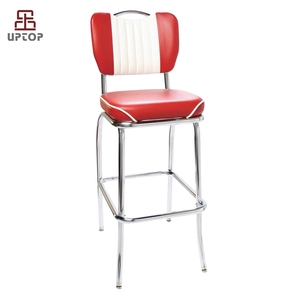 Tabourets <span class=keywords><strong>de</strong></span> <span class=keywords><strong>bar</strong></span> en métal <span class=keywords><strong>de</strong></span> style américain des années 1950, chaises <span class=keywords><strong>de</strong></span> <span class=keywords><strong>bar</strong></span> en cuir pour restaurant - Product Image 1