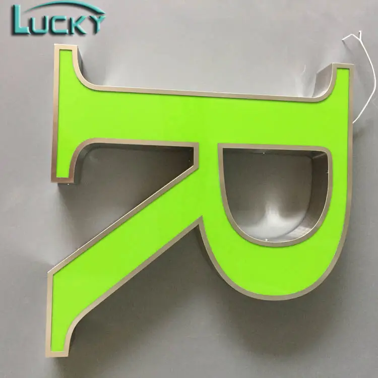 Henan luck trading compnay manufactured frontlit channel letters with trim