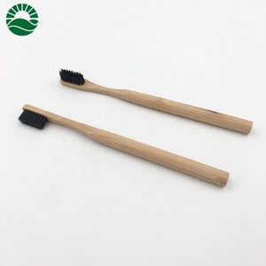 Logo brosse à dents en bambou gravé avec poils fuselés charbon de bois brosse à dents adulte - Product Image 3