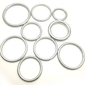 Anello tondo saldato in acciaio zincato 5*40mm accessorio Hardware per il collegamento di O-Ring in argento per borse
