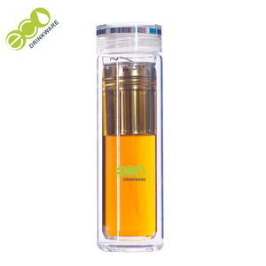 Bottiglia d'Acqua <span class=keywords><strong>in</strong></span> Vetro a Doppia Parete Isolata con Infusore per Tè e Frutta, Coperchio <span class=keywords><strong>in</strong></span> <span class=keywords><strong>Bambù</strong></span>, Senza Ordine Minimo - Product Image 4