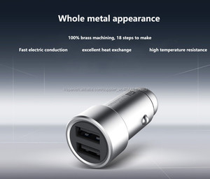 Original Xiaomi Coche Cargador <span class=keywords><strong>mi</strong></span> Apariencia Metálica de Doble Salida USB Cargador de Coche Rápido Adaptador de cargador - Product Image 4