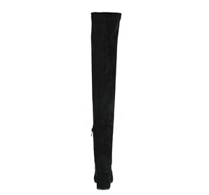 Bottes hautes en cuir véritable noir <span class=keywords><strong>pour</strong></span> femmes, talon bloc, style slim, hiver - Product Image 5