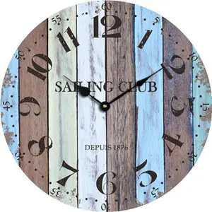 Винтажные деревенские Шебби-шик стильные деревянные круглые Настенные часы