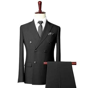 Stile di <span class=keywords><strong>moda</strong></span> di <span class=keywords><strong>alta</strong></span> qualità MTM fatto a Meausre tre pezzi due bottoni classico nero Slim Fit Tailor Made abito da sposa per uomo - Product Image 6