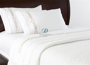 Deeda Chine usine de literie d'hôtel coton 400 fils ensemble de housse de <span class=keywords><strong>couette</strong></span> blanche avec taie d'oreiller - Product Image 4