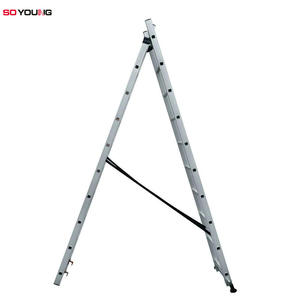 3* 9 Section Aluminium Telescopic Feature Combination <strong>Wall</strong> Mounted Extension <strong>Ladder</strong> - Product Image 4