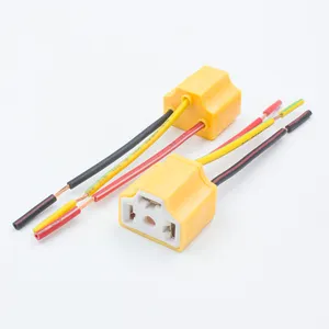 H4 ceramic LED Bulb holder socket wire harness connector 9003 hb2 extension cable harness for H4 led headlight adaptor adapter