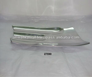 Assiettes de service décoratives en aluminium argenté pour table à manger, mariage et fête - Product Image 2