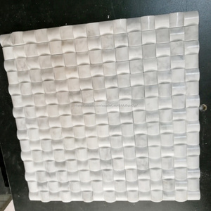 Marbre de carrare <span class=keywords><strong>blanc</strong></span> cube 3d carré mosaïque carrelage - Product Image 2