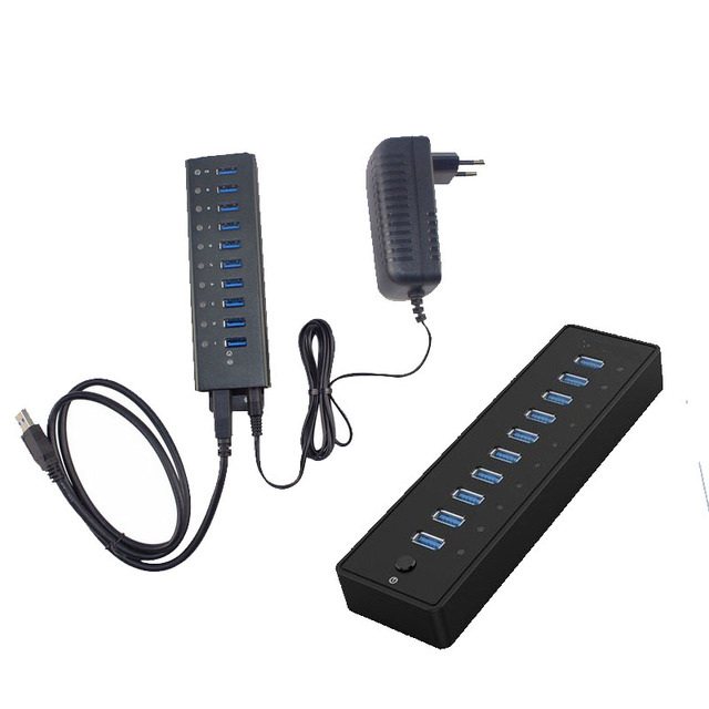 Wholesale 10 Port Usb 2.0 Hub With Power Adaptor 10 Port Ethernet Hub