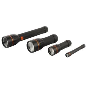 Senter aluminium daya tinggi yang dapat diperbesar senter baterai kering <span class=keywords><strong>multi</strong></span>-ukuran dengan fitur perbesaran fokus - Product Image 1