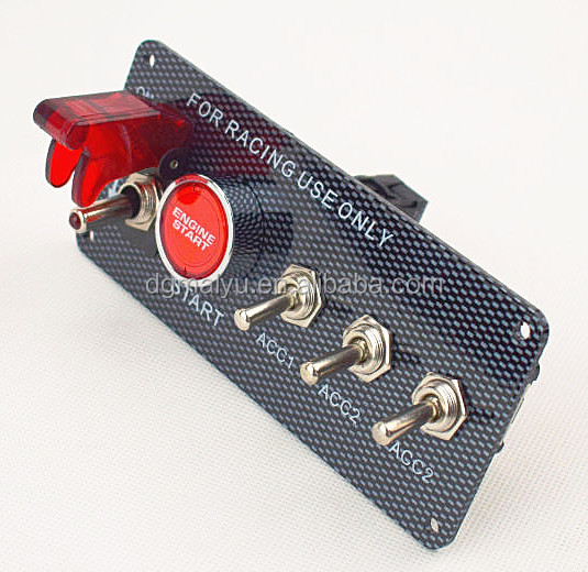 Universal Racing Car 12V Ignition Switch Panel Engine Start Push Button LED Toggle