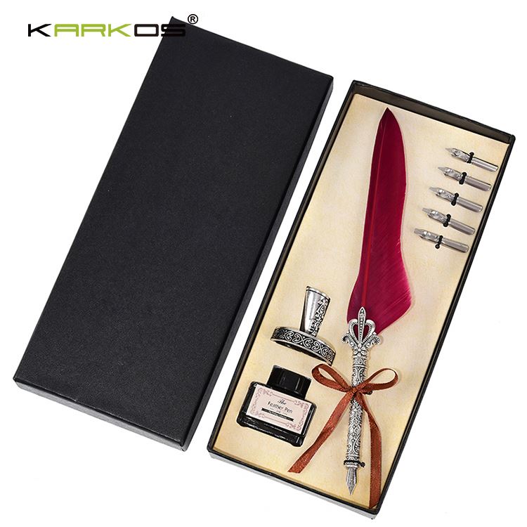 Винтажная перьевая ручка в европейском стиле, каллиграфическая ручка, набор чернил