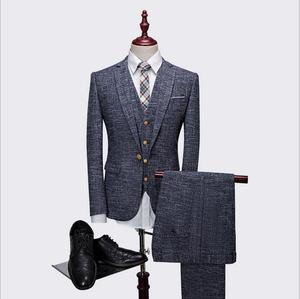 WB013 Designer cina da uomo Slim Fit 3 pezzi abito da sposo <span class=keywords><strong>S</strong></span>-3XL i nuovi arrivi abiti da sposa in stile Business per uomo - Product Image 2