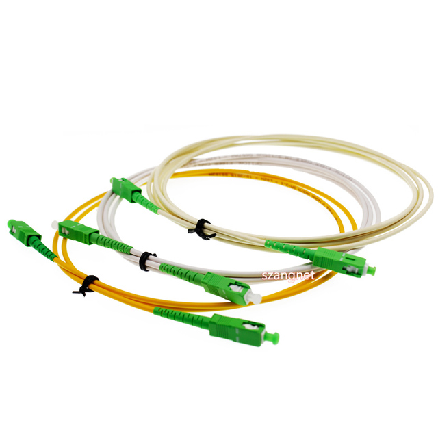 Yellow Ivory White Color Fiber Patch Cord G657A Fiber Optic Patchcord SC APC