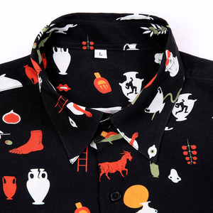 Set di <span class=keywords><strong>Camicia</strong></span> e Pantaloncini in Seta con Stampa Personalizzata per <span class=keywords><strong>Uomo</strong></span>, Camicie a Maniche Corte con Motivo Personalizzato - Product Image 5