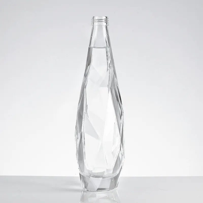 Hot Sale 50cl Short Neck Shaped Cut Glass Bottles Refinement Transparent Thick Bottom discount now