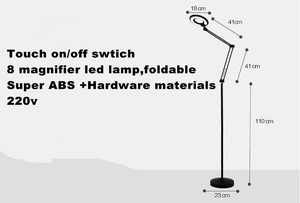 Lámpara LED plegable <span class=keywords><strong>de</strong></span> <span class=keywords><strong>pie</strong></span> con 8 lupas, <span class=keywords><strong>luz</strong></span> giratoria ajustable - Product Image 3