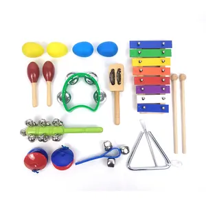 Instrumentos musicais de brinquedo, conjunto de instrumentos musicais de brinquedo para crianças com mochila, banda musical