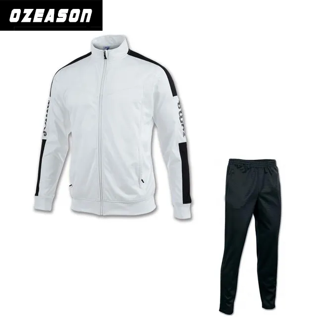 100% Polyester özel boş siyah ve beyaz koşu ısınma eşofman erkekler koşu elbisesi