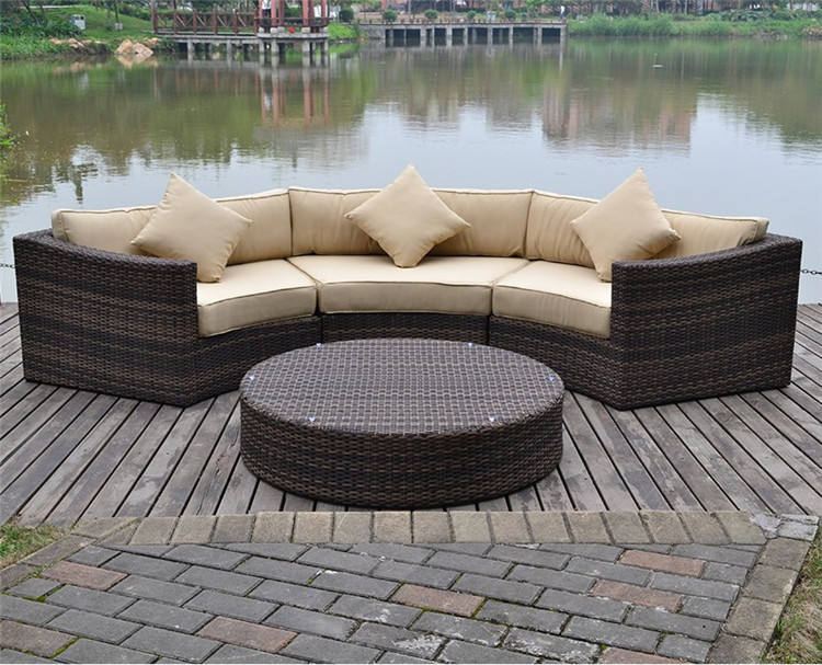 Half Moon Semi Circle Outdoor Lounge Home Rattan Half Moon Outdoor