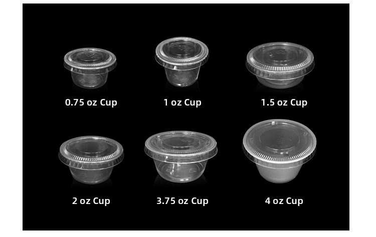 Small Clear Take Away 1 Oz Salad Dressing Sauce Container