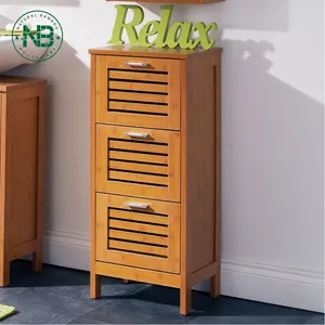 Living Room Bathroom Cabinet Bamboo Drawer Furniture