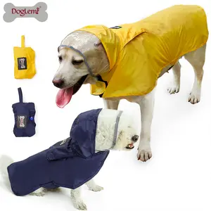 Impermeável cão, Classic Nylon Pet Dog Rain Coat Jacket com dobrável impermeável Dog Rain Poncho