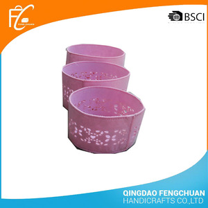 Linda rosa tallado flor sintió canasta de almacenamiento - Product Image 3
