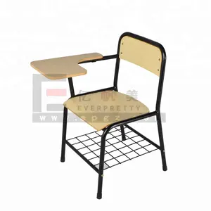 Best Design Comfortable School Desk High School Furniture Student Chair with Writing Pad