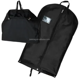 Tas Garmen Non Woven Lipat Hitam Awet, Tahan Debu dengan Saku