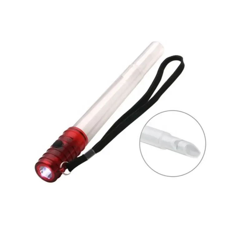 4 en 1 llavero LED Flashing Glow Stick con antorcha emergencia intermitente silbato de seguridad de luz de Flash