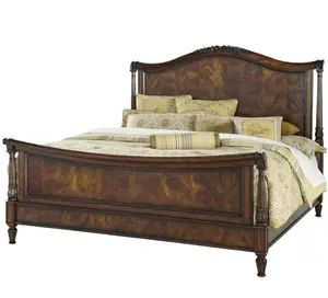 उच्च गुणवत्ता क्लासिक अमेरिकी ठोस लकड़ी बिस्तर उत्तम प्राचीन 1.8 m बिस्तर लक्जरी नक्काशीदार बेपहियों की गाड़ी बिस्तर