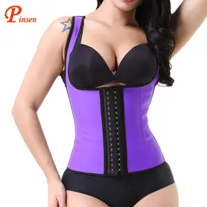 Sport Taille Trainer Weste Großhandel Top Qualität 9 Knochen 3 Haken Abnehmen Taille Trainer Weste 100% Latex Korsett