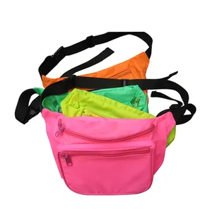 Designer Waist Bag Promo Print Logo Colorful Nylon Sport Waist Bag Neon Fanny Pack