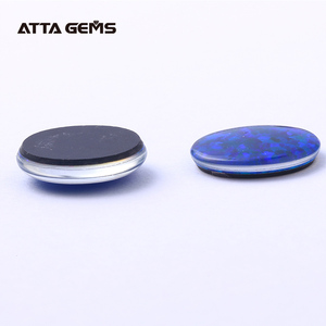 K14 12X10mm alta calidad del ópalo <span class=keywords><strong>azul</strong></span> ópalo de fuego sintético en venta <span class=keywords><strong>precio</strong></span> de fábrica doublet opal - Product Image 2