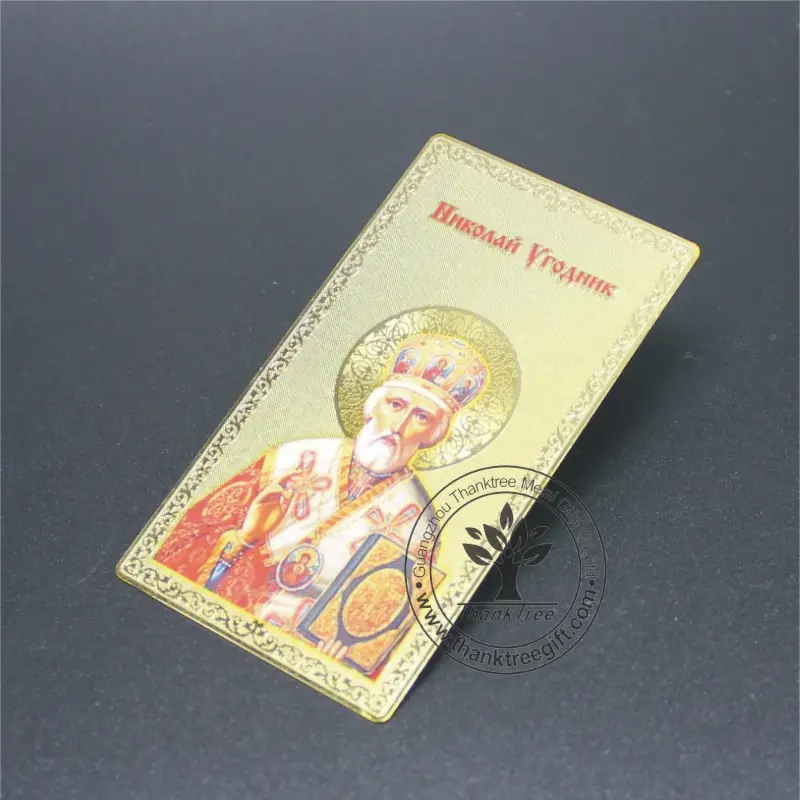 professional manufactuer wholesale 24k gold plating metal Buddha card amulet to European market