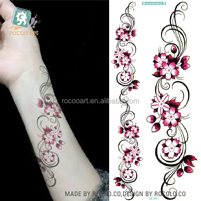 QC-657/Fashional Charm Rose Flower Tribal Braclet Tattoo New Sticker Temporary Tattoo For Women