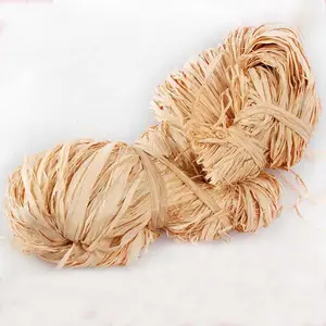 Китай, оптовая продажа, 1 кг сушеных натуральных трав рафии в рулоне для украшения букета, Подарочный цветочный упаковочный материал, вязание рафии