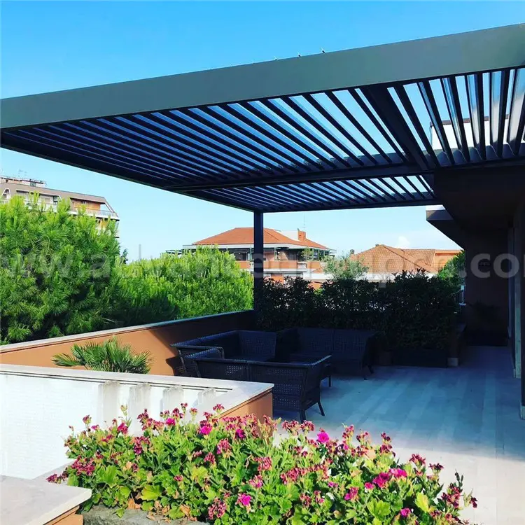 Motorized Bioclimatic Pergola Aluminum Garden Pergolas with Customized Color