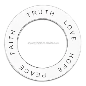 Wholesale faith truth love hope peace Circle ring Pendant happiness affirmation ring