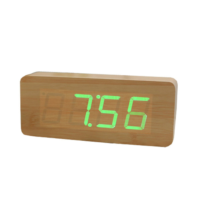 Zogift nuevos productos 2018 producto innovador LED de alarma de madera <span class=keywords><strong>reloj</strong></span> digital con temperatura y fecha - Product Image 2