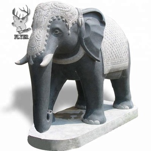 Natuursteen Tuindecoratie Groot Standbeeld Levensgrote Outdoor Grote Afrikaanse Stenen Olifantstatus - Product Image 1