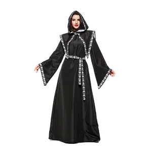 Costume de cosplay de haute qualité, vente en gros, balai de sorcière noir sexy pour fille