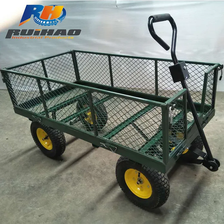 400キロMetal Mesh Garden Tool Cart With 13 "X5.00-6 Air Wheel
