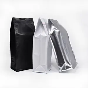 Marquage À chaud 250g 500g Noir Mat Emballage de Café Moulu En Plastique Doy Pack Met en Sac Avec la Valve/Grain De Café pochette