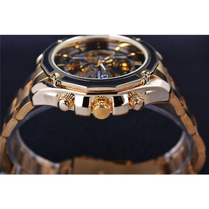 FORSINING-reloj mecánico automático para hombre, con diseño 3D real, esfera dorada, WINNER, 119 - Product Image 5