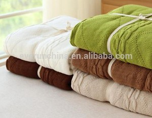 50cz83 100% diamante de algodón <span class=keywords><strong>patchwork</strong></span> cable de punto manta mantas gruesos tela de punto - Product Image 1